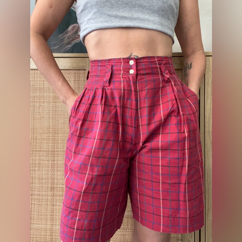 Vintage Burberry plaid Bermuda shorts